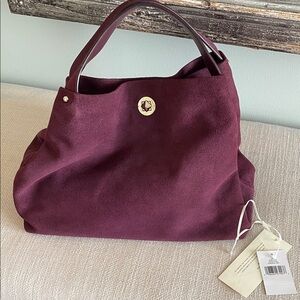 Kate Spade Deep Purple Suede Shoulder Bag